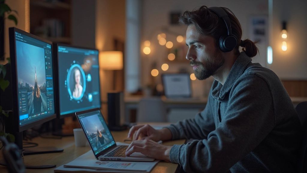 KI-Algorithmus visualisiert auf Bildschirm mit personalisierten Content-Empfehlungen