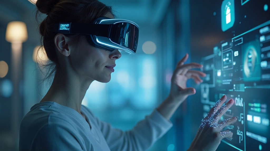 Augmented Reality Technologie mit digitalen Effekten in einer modernen Umgebung